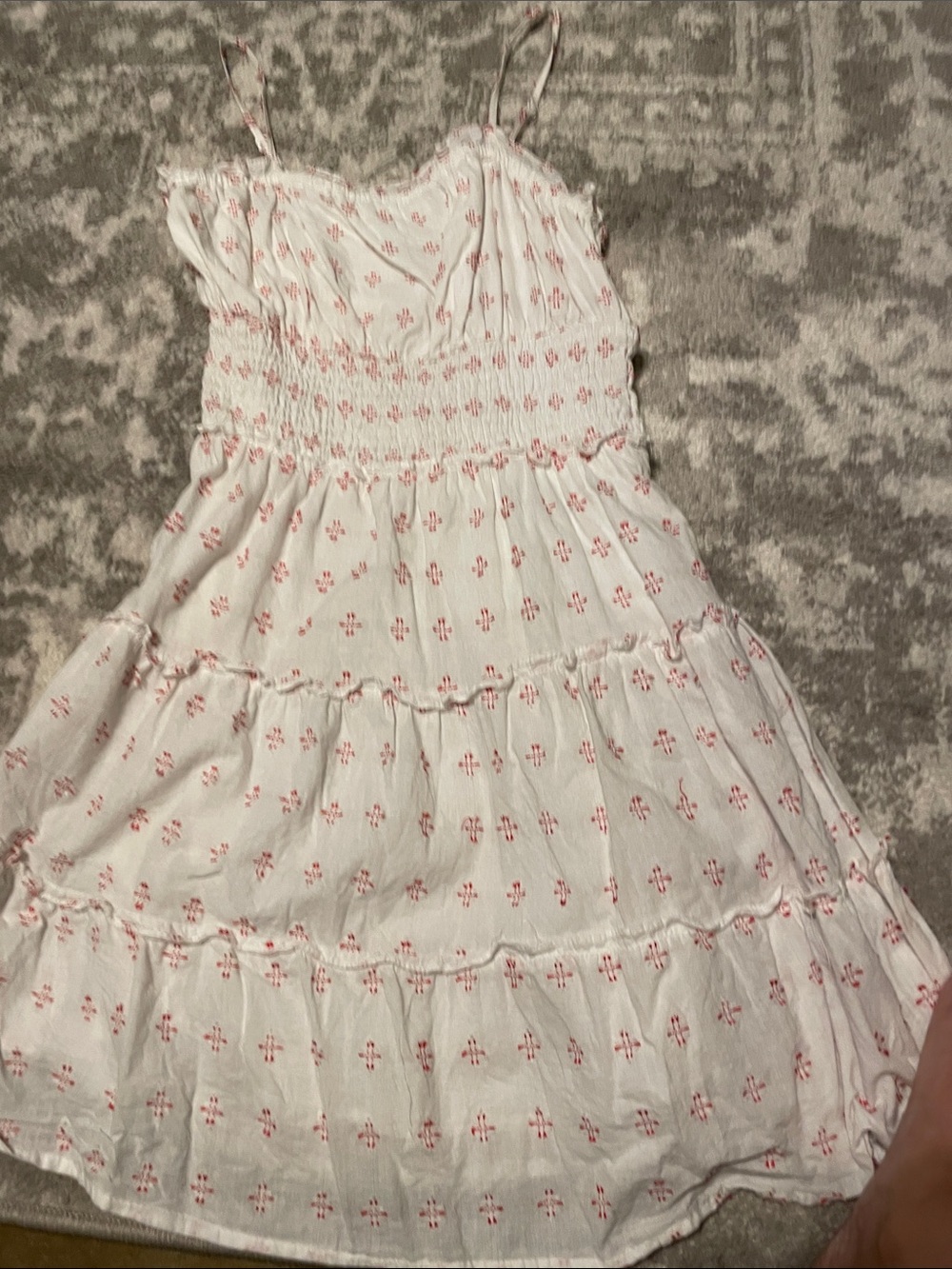 Jessica Simpson White Mini Sundress with Pink Print